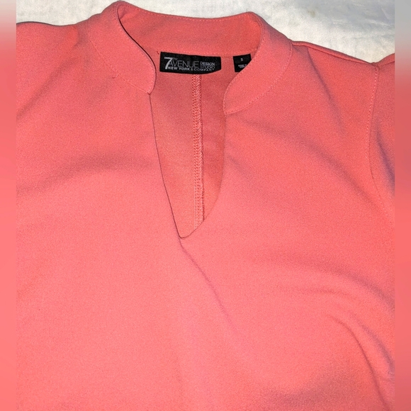 7th Avenue New York & Company Design Studio Split Neck Ruffle Top - Picture 4 of 8